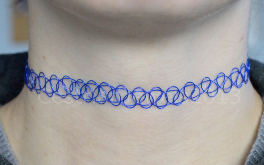 Vintage Stretch Tattoo Choker Necklace Retro Henna Black Purple Elastic